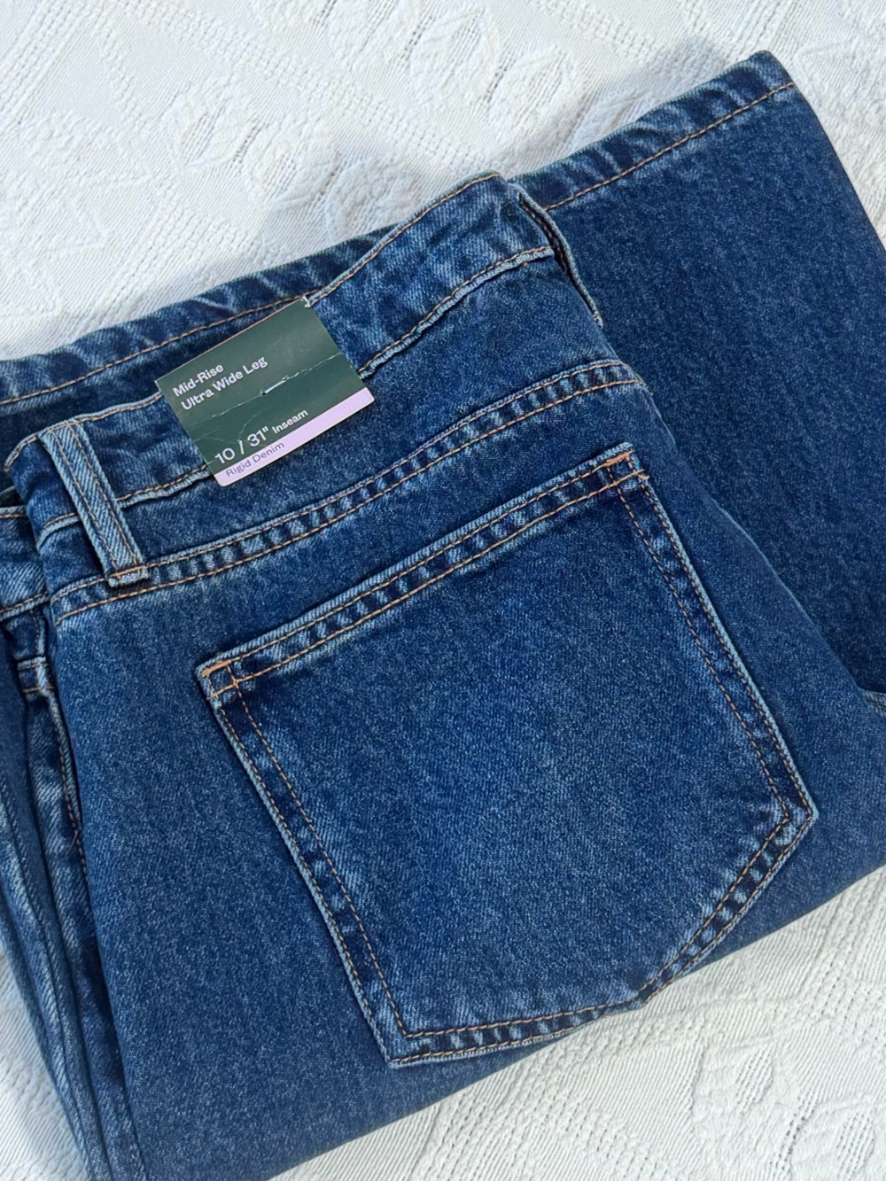 Wild Fable Mid-Rise Ultra Wide Leg Wide Leg Jeans Blue Waist 10 Like New